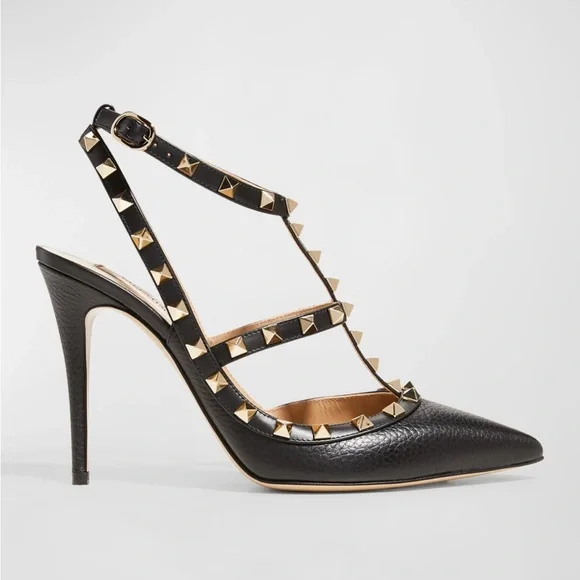 Valentino Rockstud Leather Caged Pumps - Picture 1 of 6